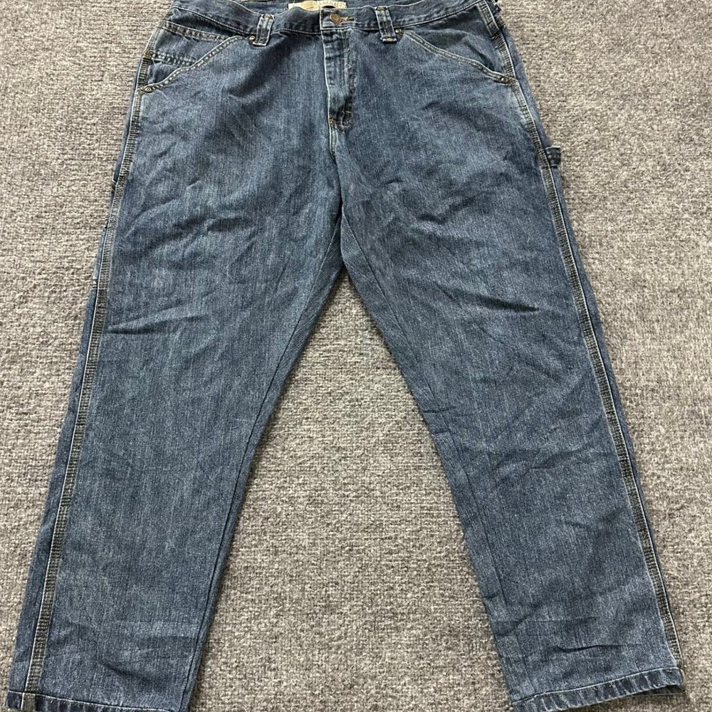 Lee Carpenter Jeans Mens Size 38x29 Blue Denim Relaxed Fit Utility Workwear Pant